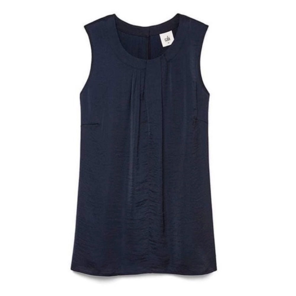 Cabi Navy Blue Weekday Sleeveless High Neck Shell Tank Top Blouse